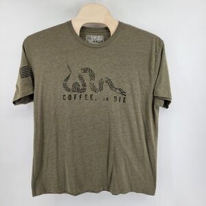 Black Rifle Coffee Company XXXL T-Shirt COFFEE OR DIE Snake Graphic USA OD GREEN